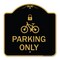 Signmission Parking With Cycle and Lock, Black & Gold Aluminum Architectural Sign, 18" x 18", BG-1818-23410 A-DES-BG-1818-23410 - alternate 1